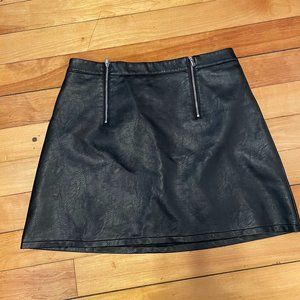 Zara Faux Leather Zip-up Skirt